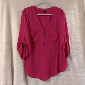 Pink zip blouse